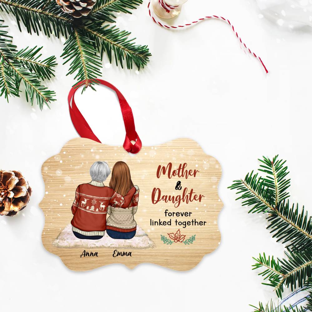 Personalized Ornament Mother Daughter Ornament Mother And Daughter Forever Linked Together