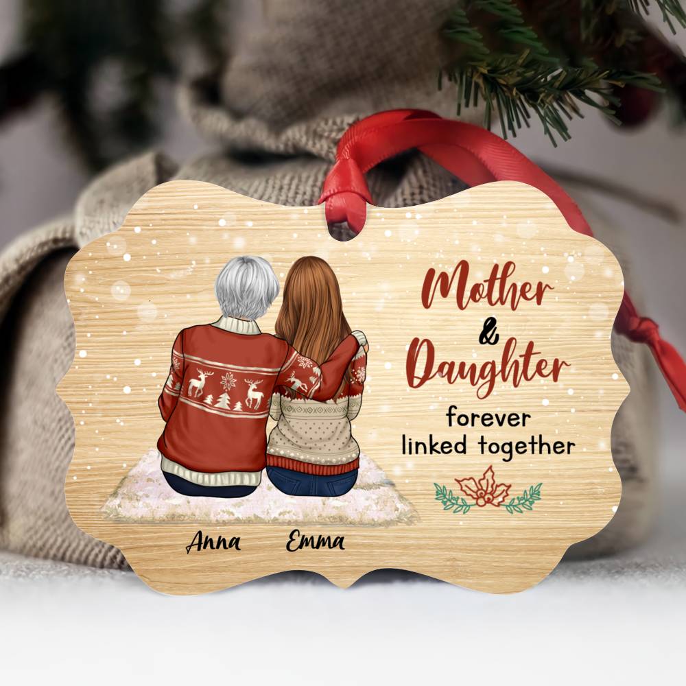 Personalized Ornament Mother Daughter Ornament Mother And Daughter Forever Linked Together